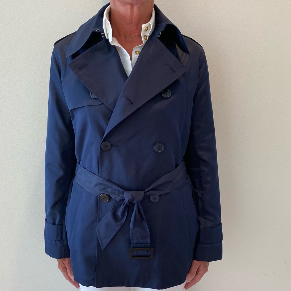 Ralph Lauren Silk Navy Trench